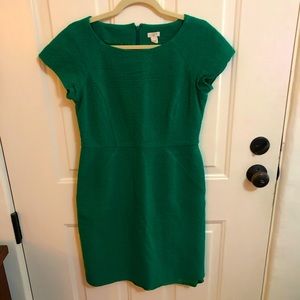 J. Crew Factory Emerald Green Boucle Dress